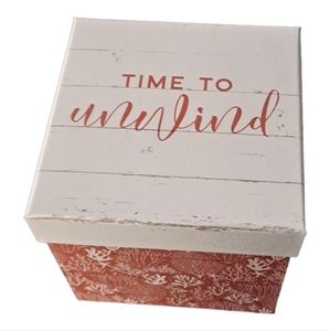 🟧🟨 SALE $10 🟨🟧 Decorative Cardboard Paper Box - Muted Pink/Off White